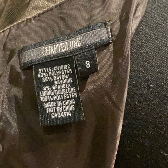 Plaid brown belted classic elbow sleeve dress by Chapter One. - Picture 4 of 4